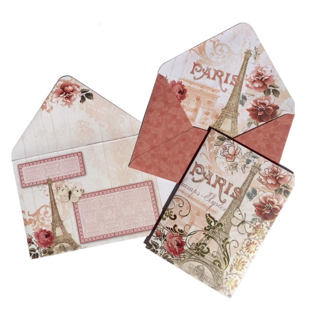 Punch Studio Paris in Bloom Single (1) Note Card & Envelope (73750 C)